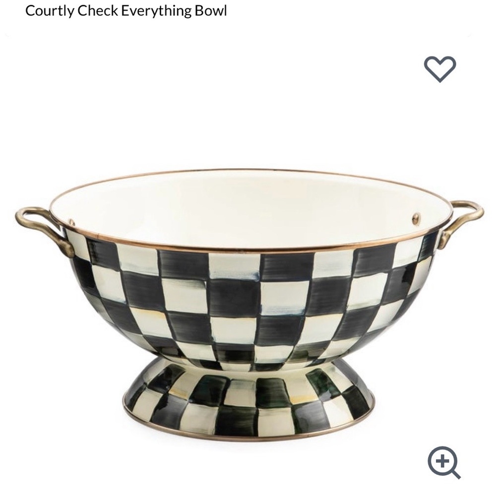MacKenzie-Childs Courtly Check Bowl - Black and White